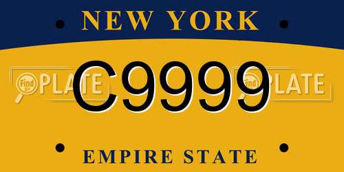 C9999 New York License Plate
