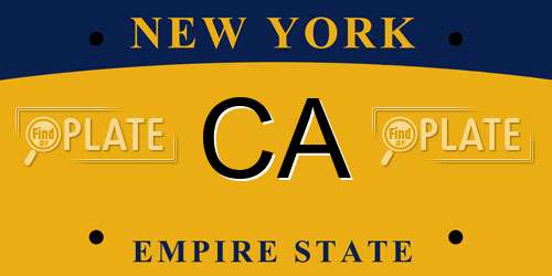 CA New York License Plate