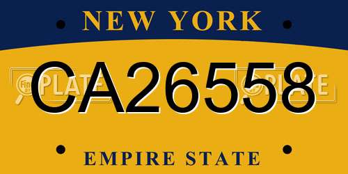 CA26558 New York License Plate