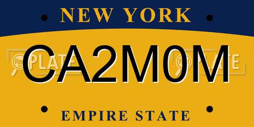 CA2M0M New York License Plate