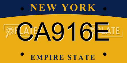 CA916E New York License Plate