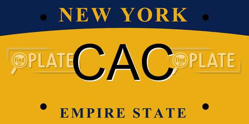 CAC New York License Plate