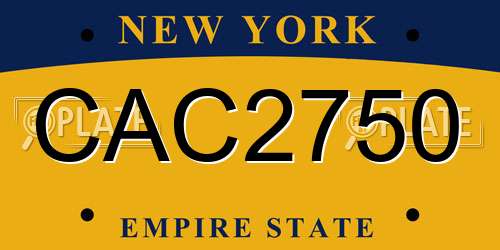 CAC2750 New York License Plate