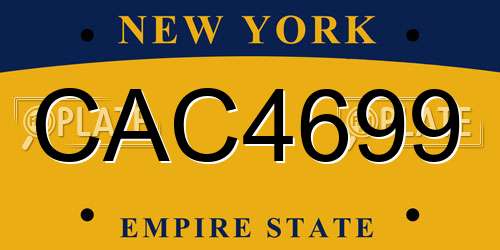 CAC4699 New York License Plate