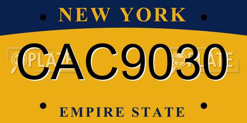 CAC9030 New York License Plate