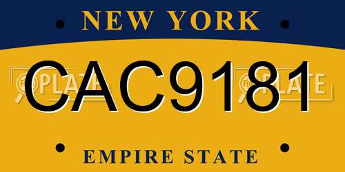 CAC9181 New York License Plate