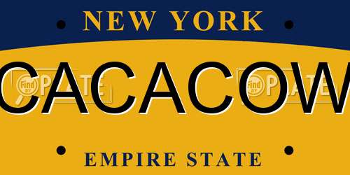 CACACOW New York License Plate