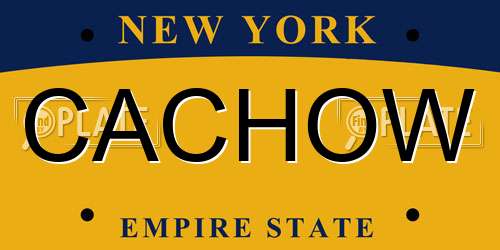 CACHOW New York License Plate