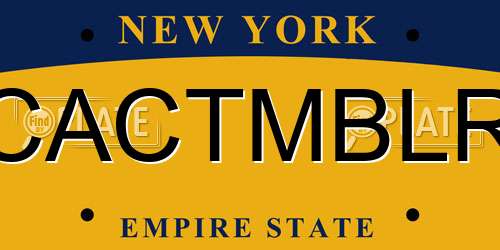 CACTMBLR New York License Plate