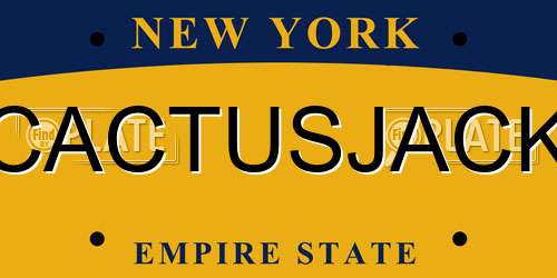 CACTUSJACK New York License Plate