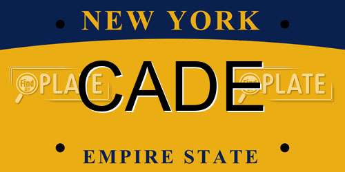 CADE New York License Plate