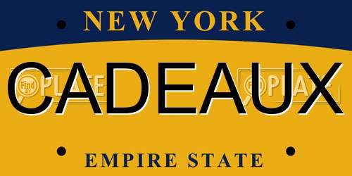 CADEAUX New York License Plate