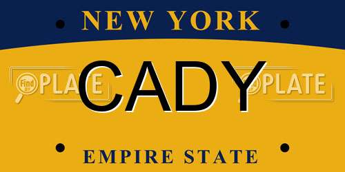 CADY New York License Plate