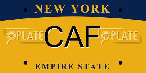 CAF New York License Plate