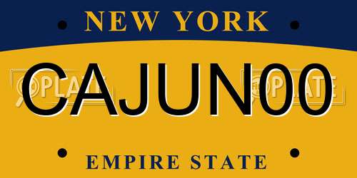 CAJUN00 New York License Plate