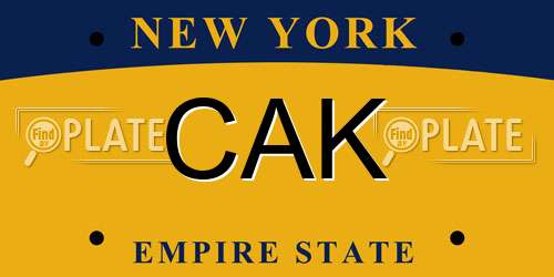 CAK New York License Plate