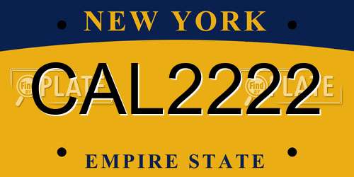 CAL2222 New York License Plate