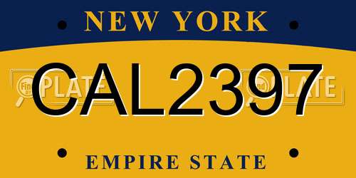 CAL2397 New York License Plate