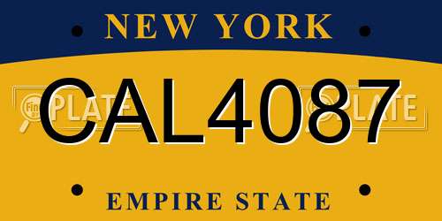 CAL4087 New York License Plate