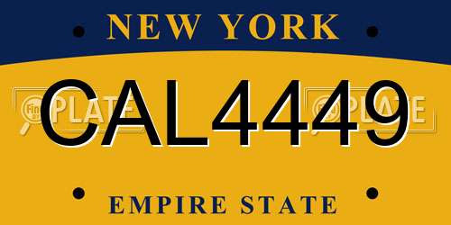 CAL4449 New York License Plate