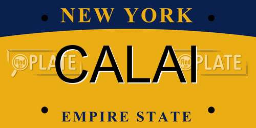CALAI New York License Plate