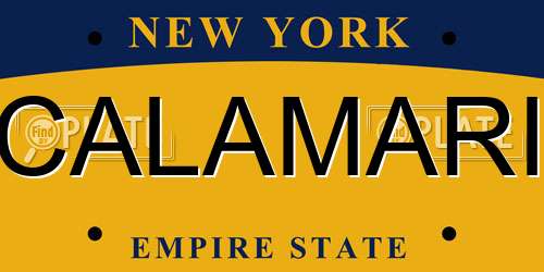 CALAMARI New York License Plate