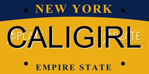 CALIGIRL New York License Plate