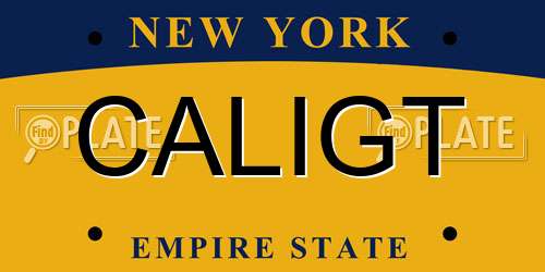 CALIGT New York License Plate