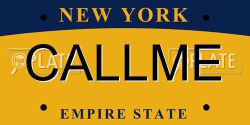 CALLME New York License Plate