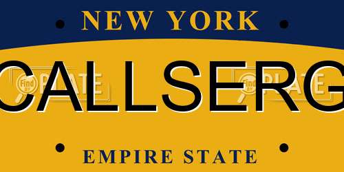 CALLSERG New York License Plate