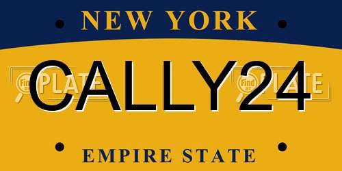 CALLY24 New York License Plate