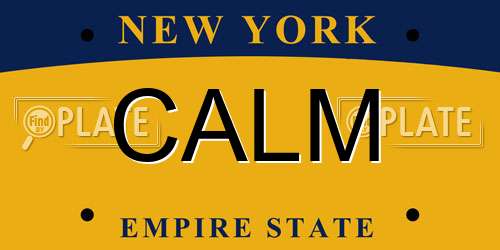 CALM New York License Plate