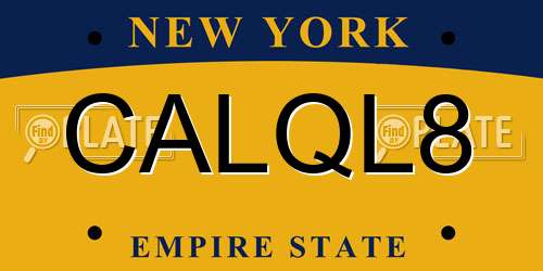 CALQL8 New York License Plate