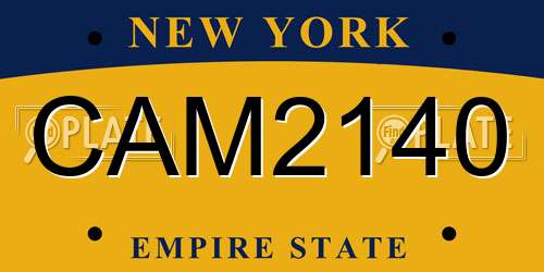 CAM2140 New York License Plate