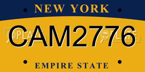 CAM2776 New York License Plate