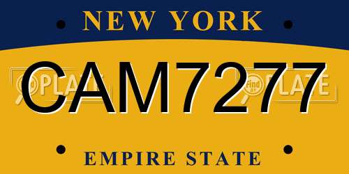 CAM7277 New York License Plate