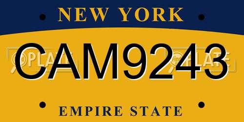CAM9243 New York License Plate