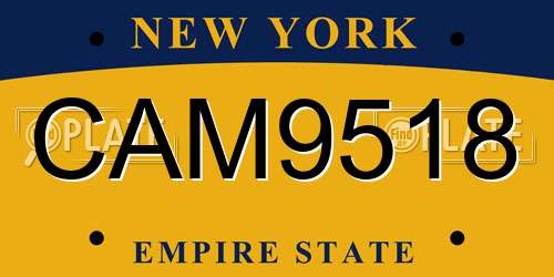 CAM9518 New York License Plate