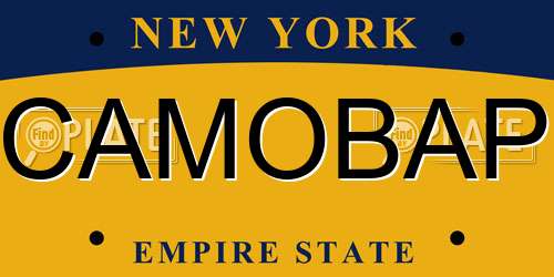 CAMOBAP New York License Plate