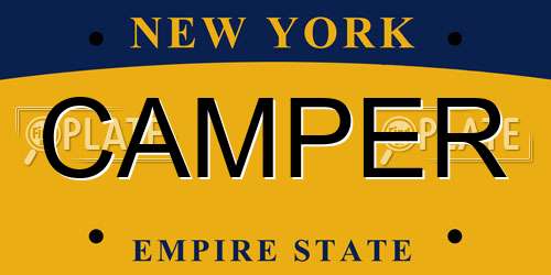 CAMPER New York License Plate