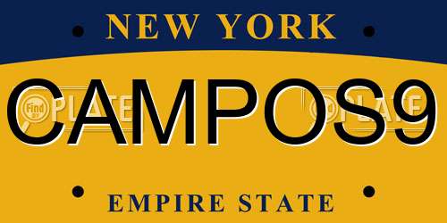 CAMPOS9 New York License Plate