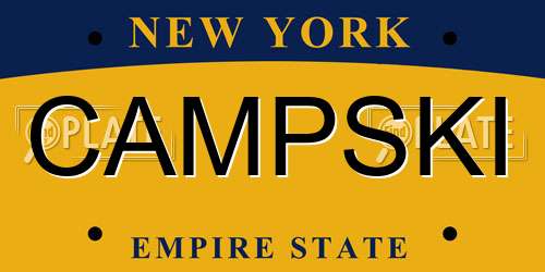 CAMPSKI New York License Plate
