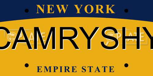 CAMRYSHY New York License Plate