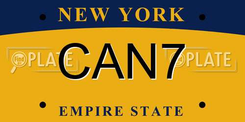CAN7 New York License Plate