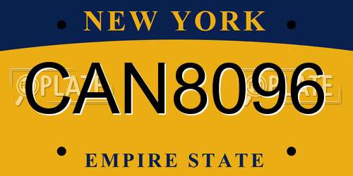 CAN8096 New York License Plate