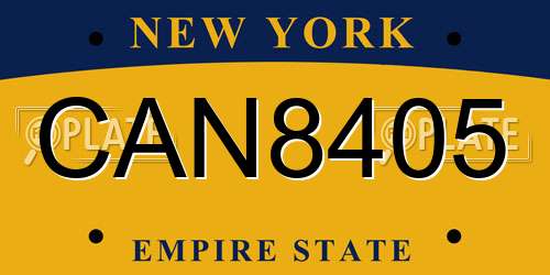 CAN8405 New York License Plate
