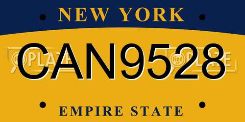 CAN9528 New York License Plate
