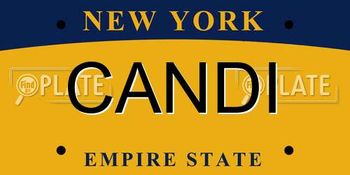 CANDI New York License Plate