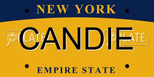 CANDIE New York License Plate