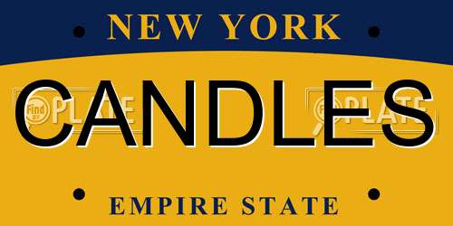 CANDLES New York License Plate